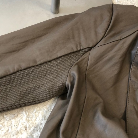 Taupe Faux Leather Jacket - Picture 4 of 5